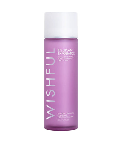 WISHFUL Eggplant Exfoliator: 9.5% AHA, BHA & PHA Pore Clarifying Daily Toner